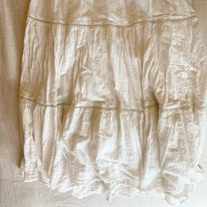 Anthropologie White Bohemian Maxi Skirt